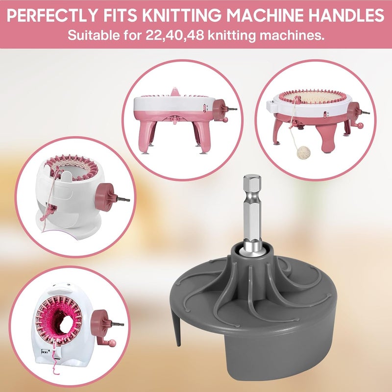 DoubleCare Knitting Machine Adapter, Quick Knit Machine Attachment with Hexagonal Steel Drill Electric Screwdriver, Compatible with 48/40/22 Needles, DIY Craft Fast Knitting Christmas Hats, Socks, Scarves. - Image 5